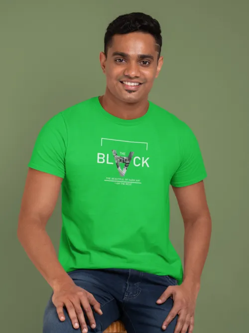 Green Men T-shirt - Black Print